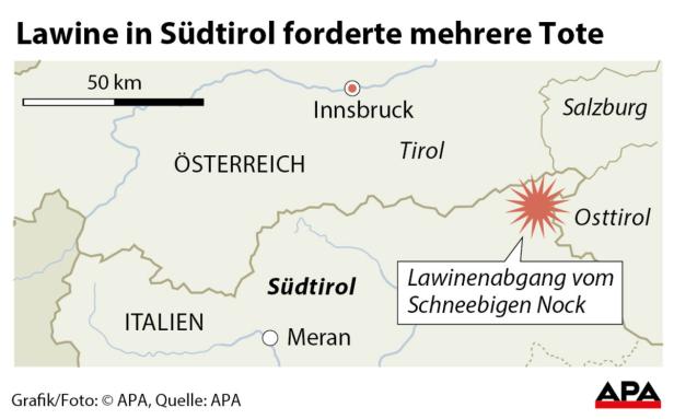Lawinenabgang in Südtirol fordert sechs Menschenleben