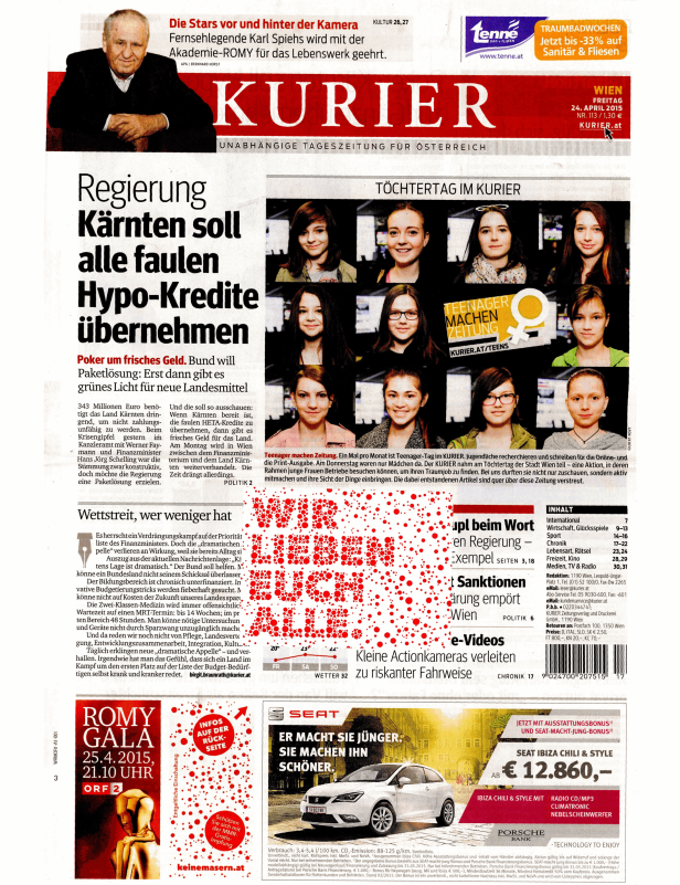Titelseiten vom 24.04.2015