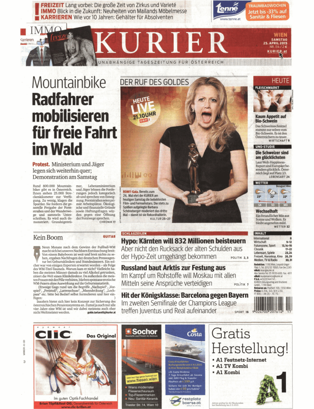 Titelseiten vom 25.04.2015