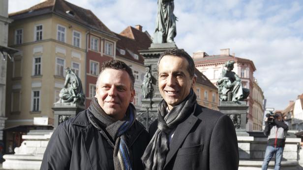 Wahlkampffinale in Graz: Schützenhilfe von Kern