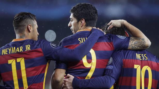 Neymar, Suarez und Messi trafen