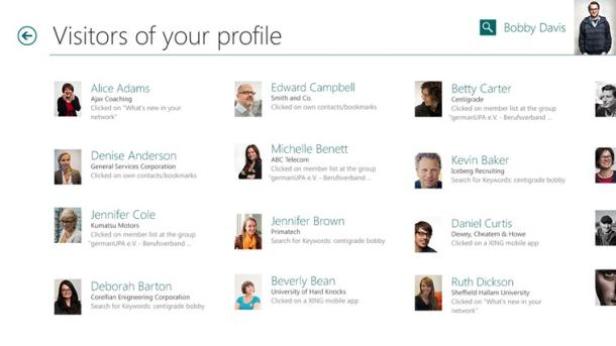Ein Screenshot der „Besucher Ihres Profils“-Seite einer Social-Media-Plattform mit Profilen verschiedener Personen.