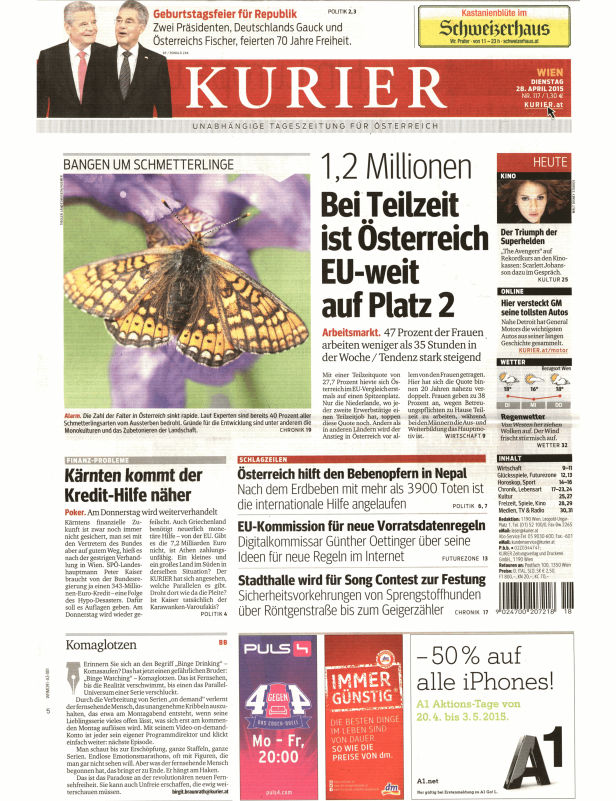 Titelseiten vom 28.04.2015