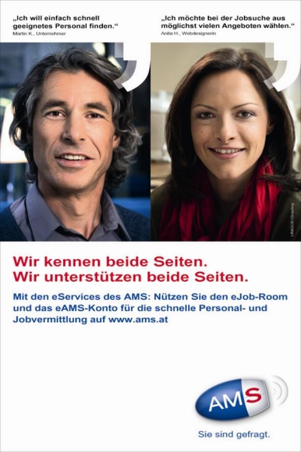 AMS - Werbekampagne - Wir kennen beide Seiten. Wir unterstützen beide Seiten - Unique/Grayling Austria AMS-Kampagne für Unternehmensberatung