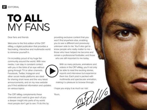 Cristiano Ronaldo launcht Selfi-e-Magazin
