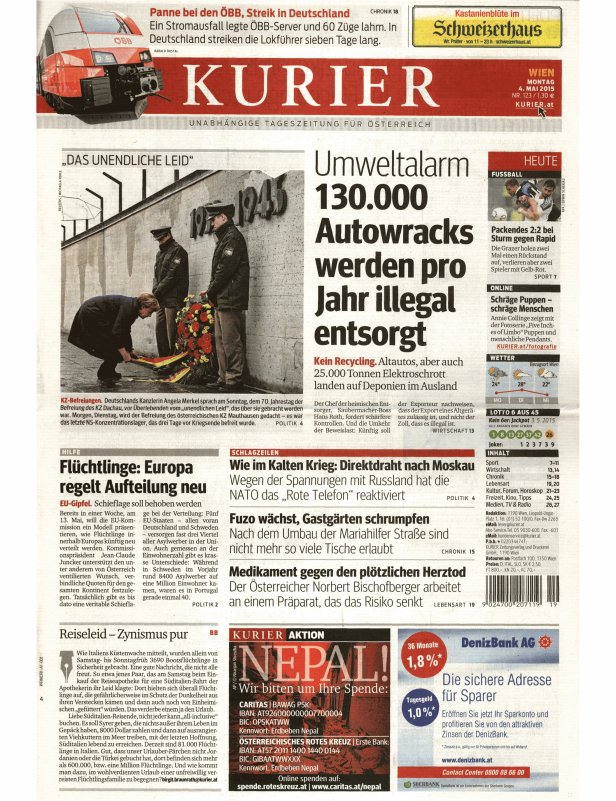 Titelseiten vom 04.05.2015