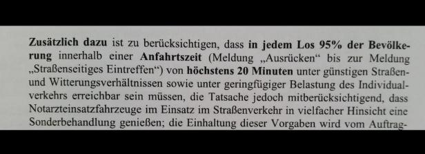 Aus der Ausschreibung: Untergrenze für Anfahrtszeit wurde gestrichen Kampf um die Stützpunkte der Retter