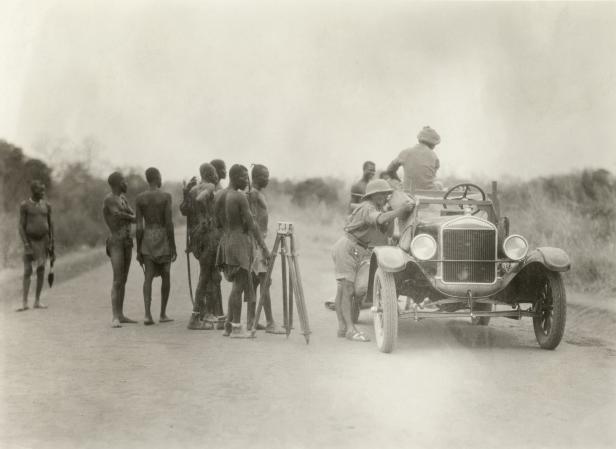 Trophäen eines weißen Mannes in Afrika