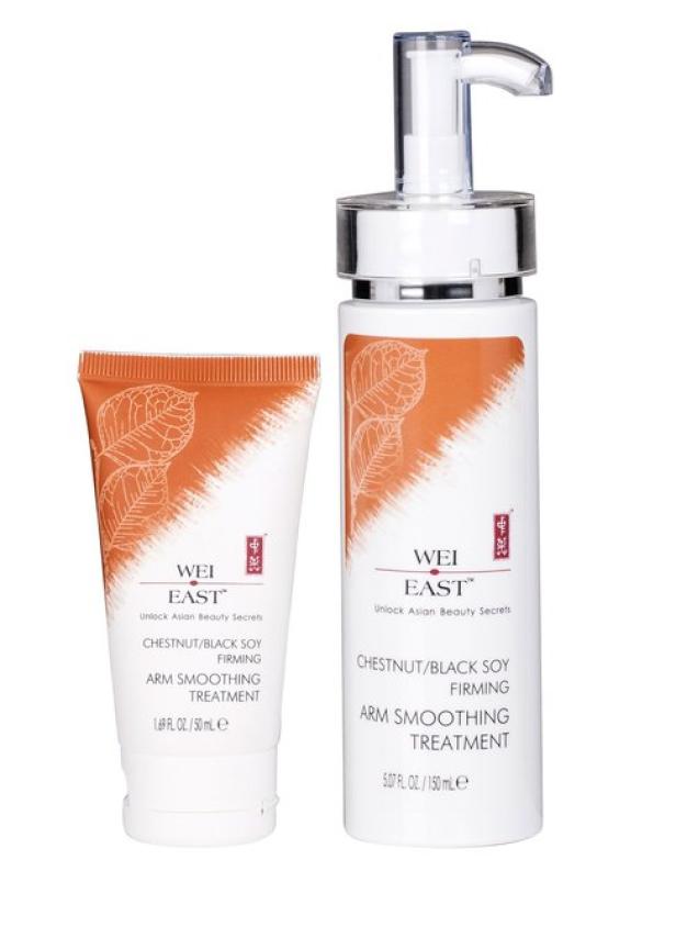 Ein Set von „Wei East“ Armstraffungscreme mit Kastanien- und Schwarzsoja-Formel.