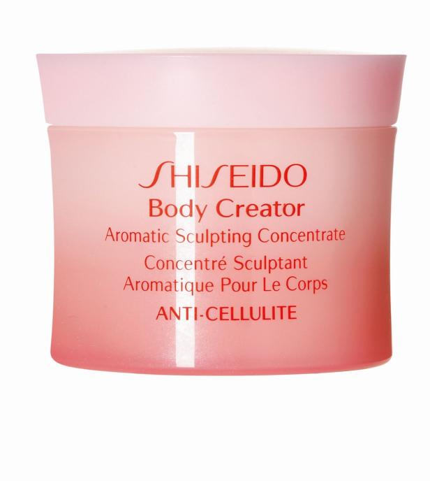 Ein rosa Tiegel Shiseido Body Creator Aromatic Sculpting Concentrate.
