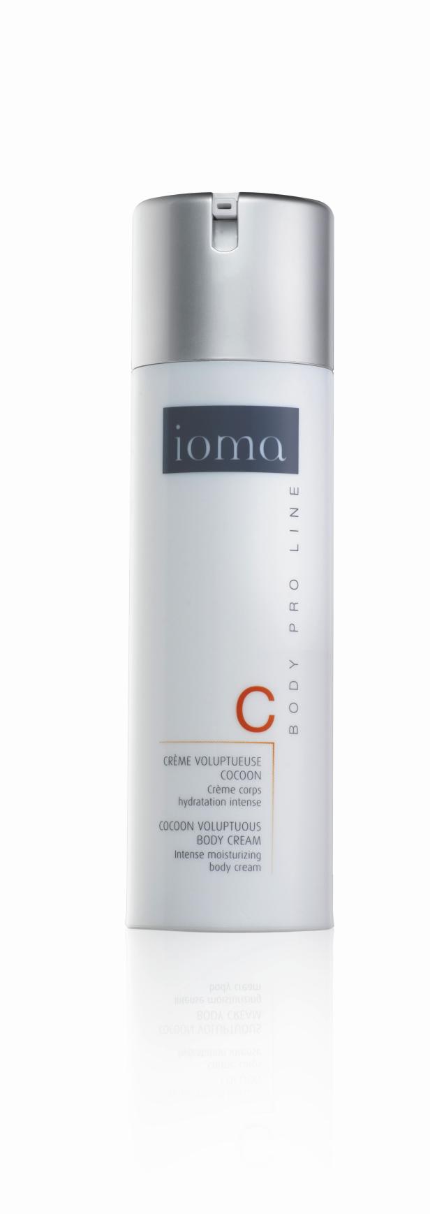 Eine Flasche IOMA Cocoon Voluptuous Body Cream der Body Pro Line.