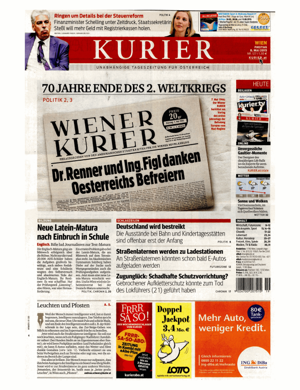 Titelseiten vom 08.05.2015