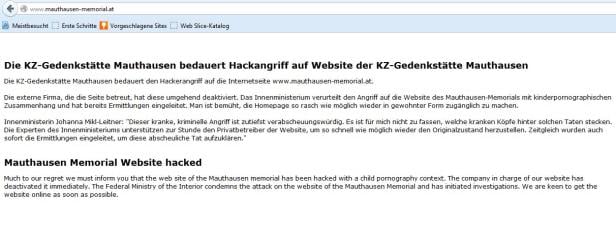 Website der KZ-Gedenkstätte Mauthausen gehackt