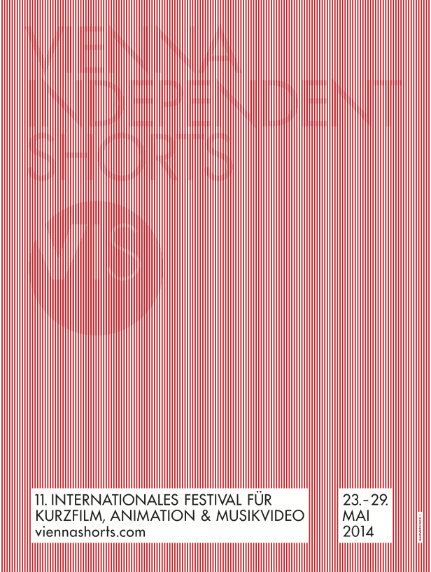 Das Plakat für das 11. Internationale Festival für Kurzfilm, Animation & Musikvideo, Viennashorts, 23.-29. Mai 2014.