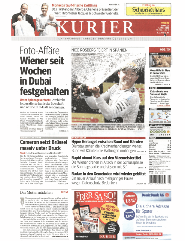 Titelseiten vom 11.05.2015