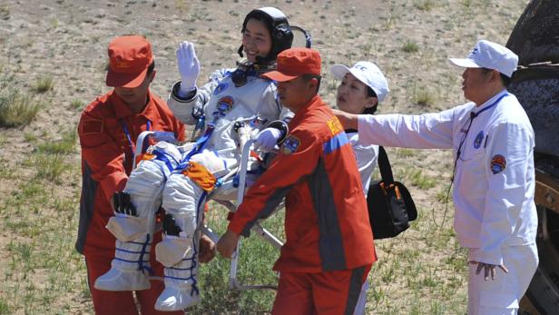 Chinesische Raumfahrer zurück auf der Erde