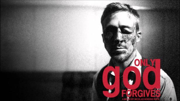 Ein Schwarzweiß-Porträt von Ryan Gosling im Film „Only God Forgives“.
