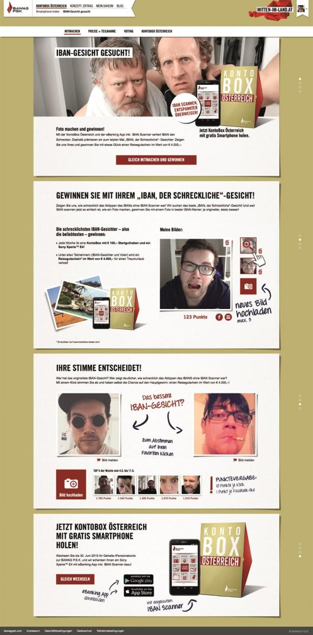 Bawag PSK - IBAN, der Schreckeliche - Online-Kampagne 1 - Wunderman PXP Bawag P.S.K. fordert Grimassen