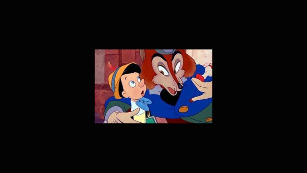 Pinocchio und der Fuchs Redcliff aus dem Disney-Film „Pinocchio“.