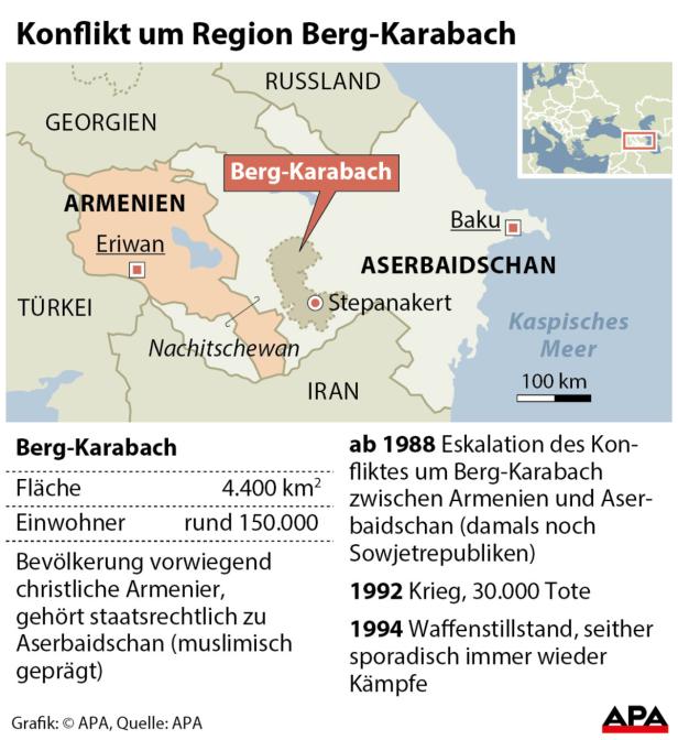 Waffenruhe im Konflikt um Berg-Karabach erzielt
