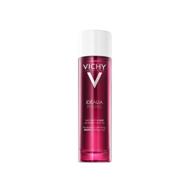 Eine Flasche Vichy Idéalia Peeling Nachtpflege.