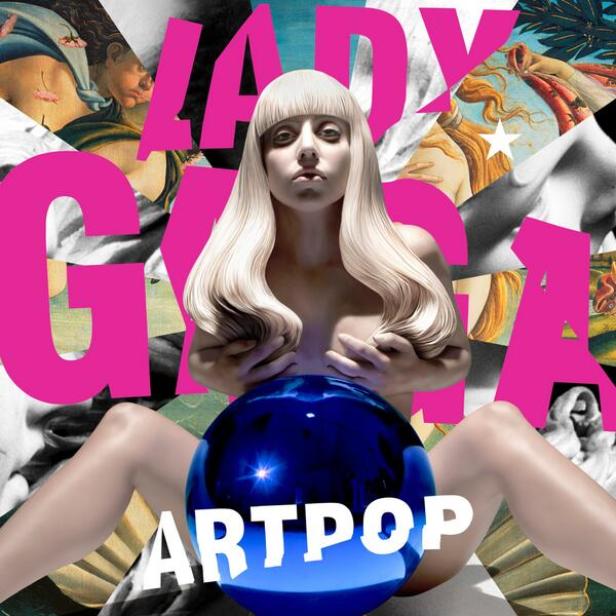 Das Cover von Lady Gagas Album „Artpop“ zeigt die Sängerin mit einer blauen Kugel.