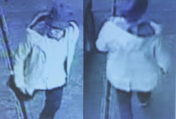 Zwei undeutliche Bilder einer Person mit heller Jacke und dunkler Hose.