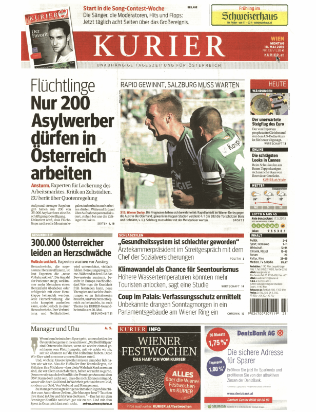 Titelseiten vom 18.05.2015