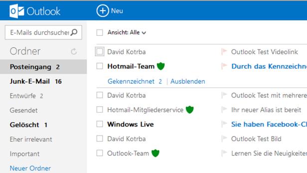 Outlook.com im Test: Neubeginn mit Schlichtheit