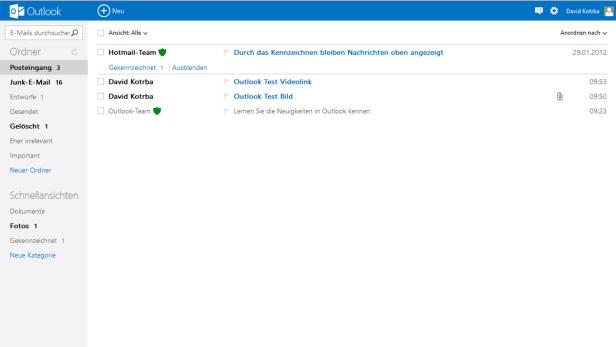 Outlook.com im Test: Neubeginn mit Schlichtheit