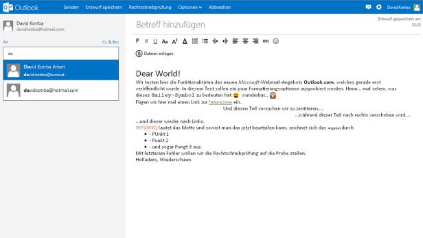 Outlook.com im Test: Neubeginn mit Schlichtheit