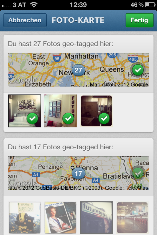 Instagram 3.0 integriert Fotokarte