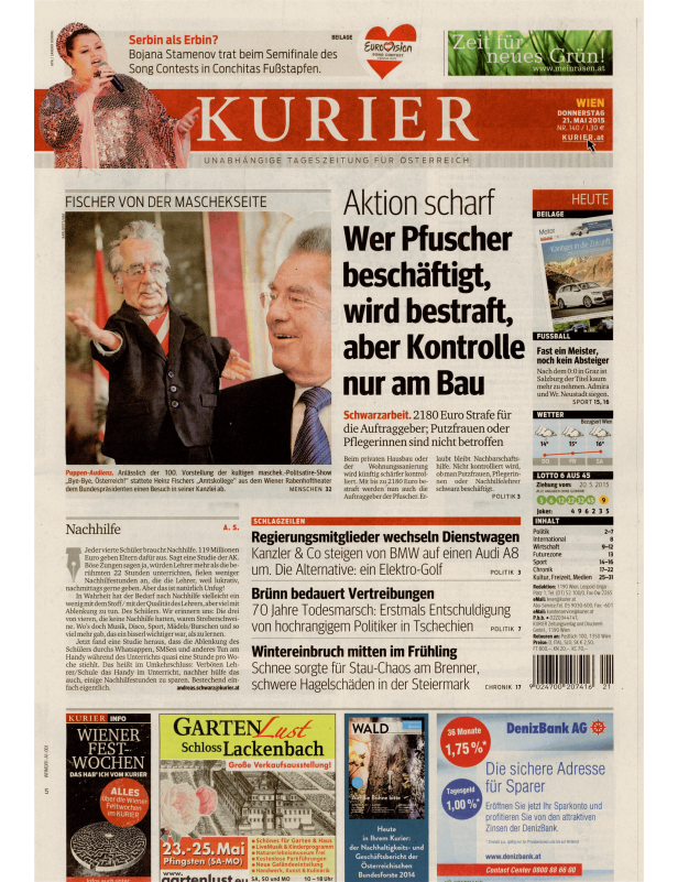 Titelseiten vom 21.05.2015