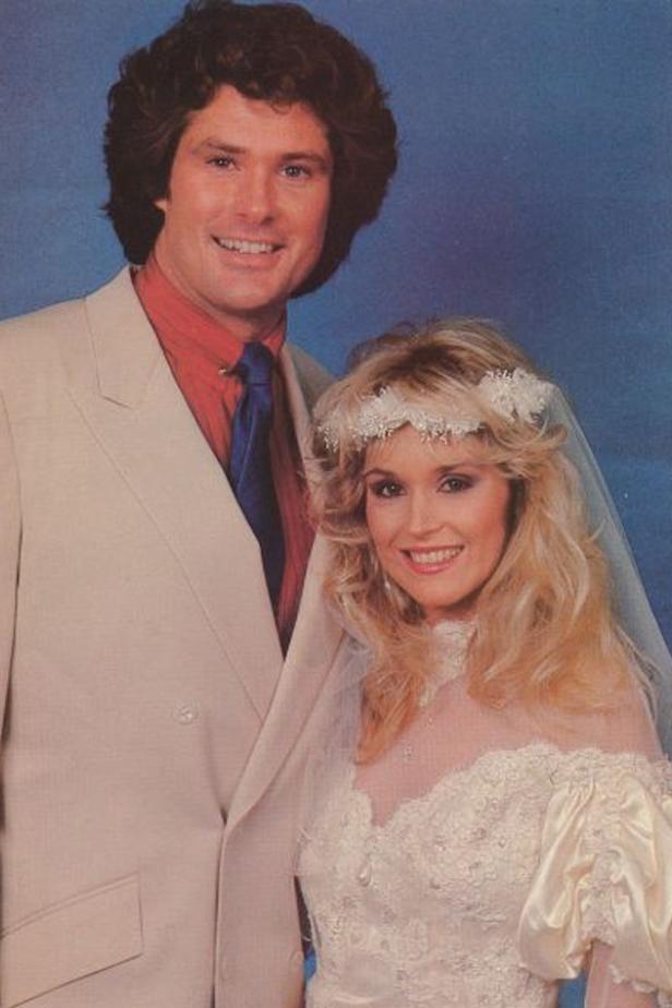David Hasselhoff mit seiner damaligen Frau Pamela Bach bei ihrer Hochzeit.