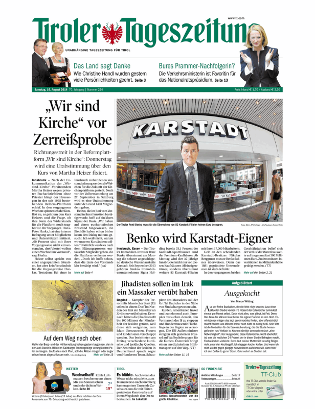 Der Tiroler René Benko vor einem Karstadt-Kaufhaus.