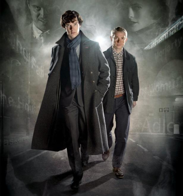 Benedict Cumberbatch und Martin Freeman in ihrer Rollen als Sherlock Holmes und Dr. Watson.