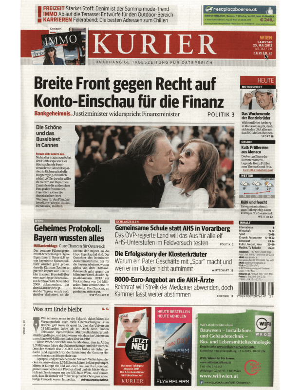Titelseiten vom 23.05.2015