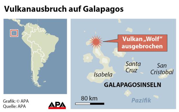 Vulkan "Wolf" spuckt Lava