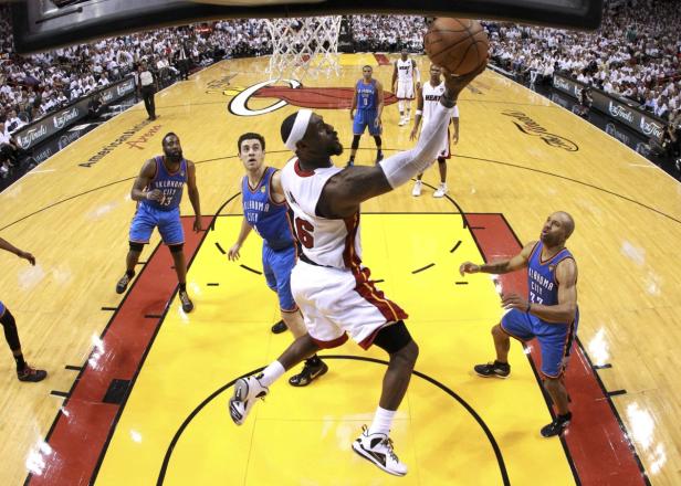 LeBron James beim Spiel für die Miami Heat gegen Oklahoma City Thunder.