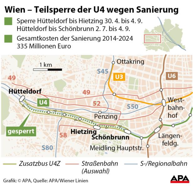 U4-Sperre in Wien: Das sind die besten Ausweichrouten