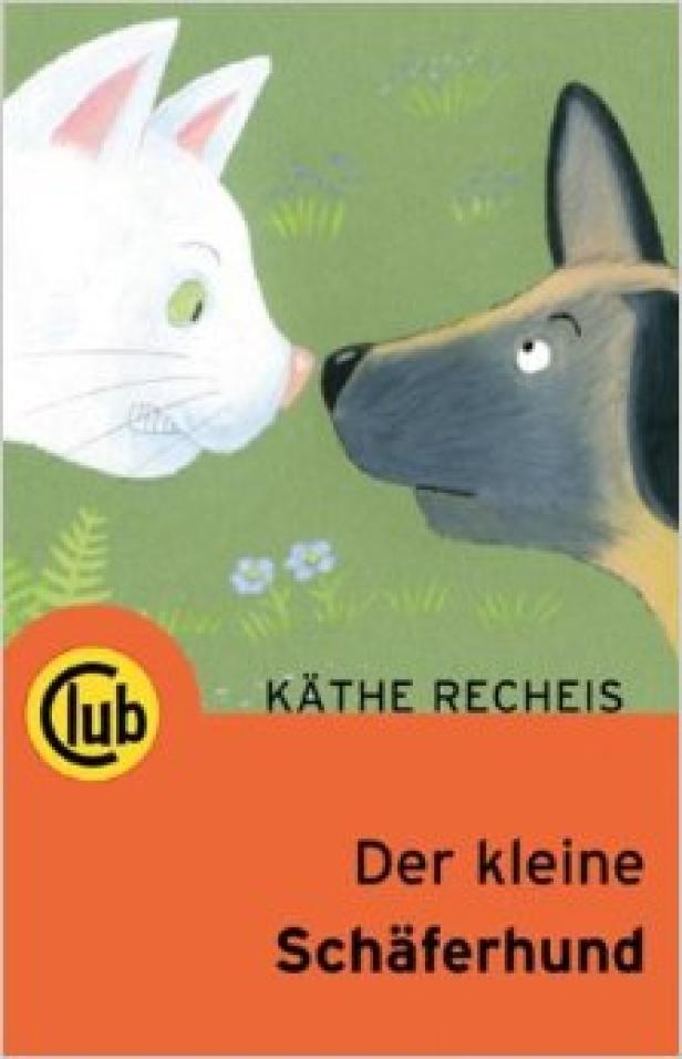 Das Cover des Buches „Der kleine Schäferhund“ von Käthe Recheis zeigt einen Hund und eine Katze.