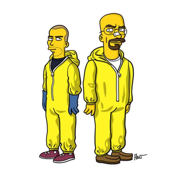 Walter White und Jesse Pinkman im Stil der Simpsons.