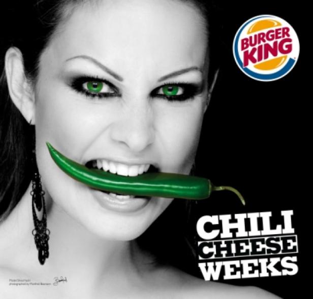 Burger King/Promotion-Kampagne/Outdoor/Manfred Baumann - Model: Sivlia Hackl