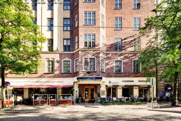 Das Klaus K Hotel in Helsinki mit den Restaurants Toscanini und Ilmatar im Erdgeschoss.