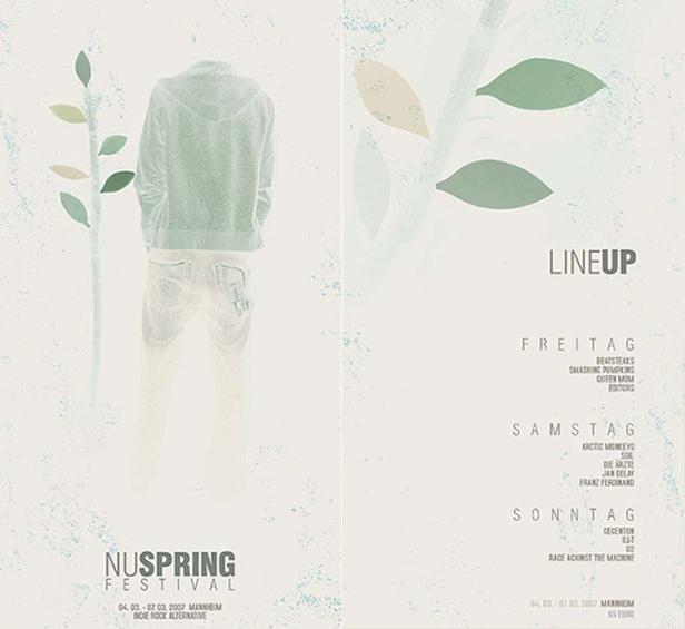 Das Plakat für das NuSpring Festival 2007 zeigt das Lineup mit Bands wie Arctic Monkeys und Beatsteaks.