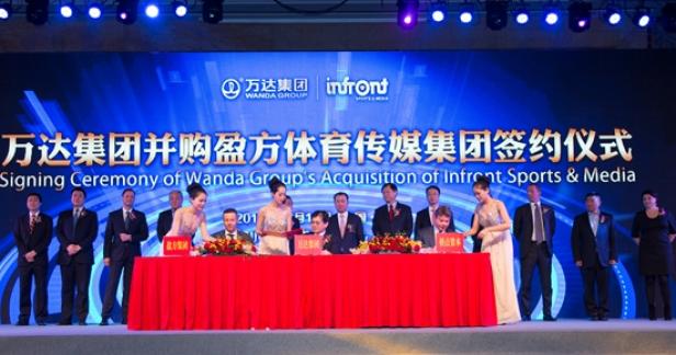 Unterzeichnung der Übernahme von Infront Sports & Media durch die Wanda Group.