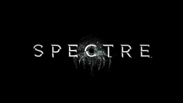 Das Logo des Films „Spectre“ mit einem Einschussloch.