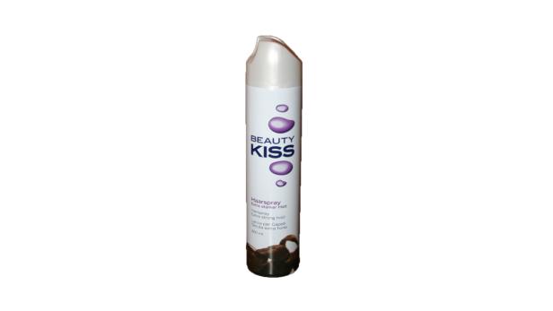 Eine Dose „Beauty Kiss“ Haarspray mit extra starkem Halt.