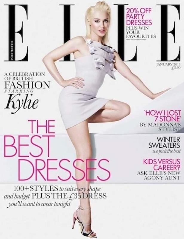 Das Cover der Januar-Ausgabe 2013 von „Elle“ mit Kylie Minogue.