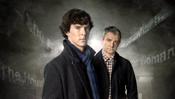 Benedict Cumberbatch und Martin Freeman als Sherlock Holmes und John Watson.